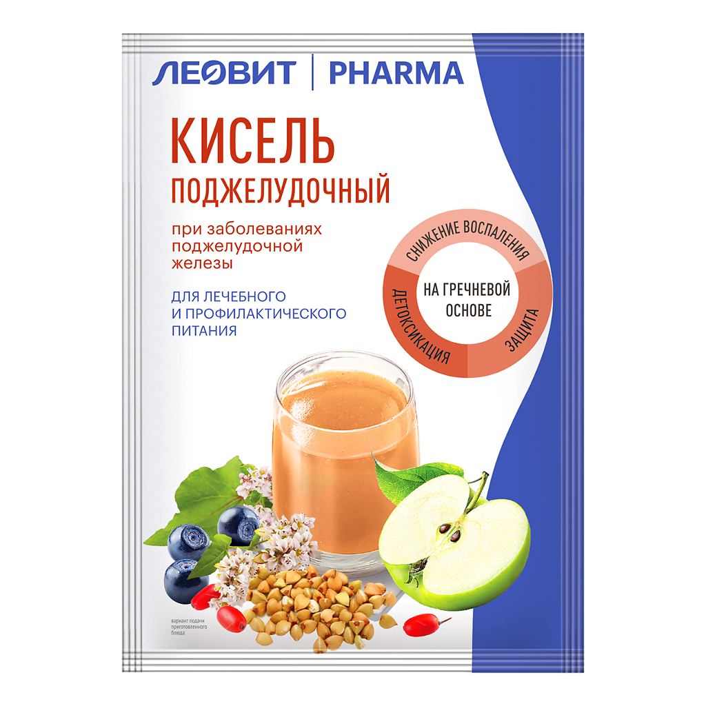 ЛЕОВИТ PHARMA Кисель "Поджелудочный", готовое к употреблению, 20 г, яблоко