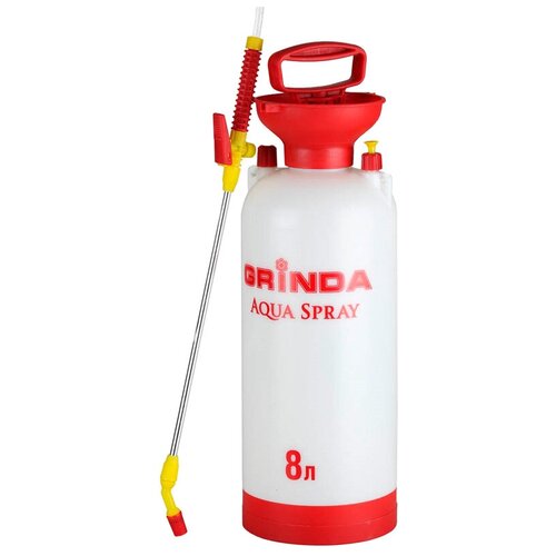 Опрыскиватель GRINDA Aqua Spray 8 л белый/красный 8 л опрыскиватель садовый grinda aqua spray широкая горловина алюминиевый удлинитель 8л 8 425117
