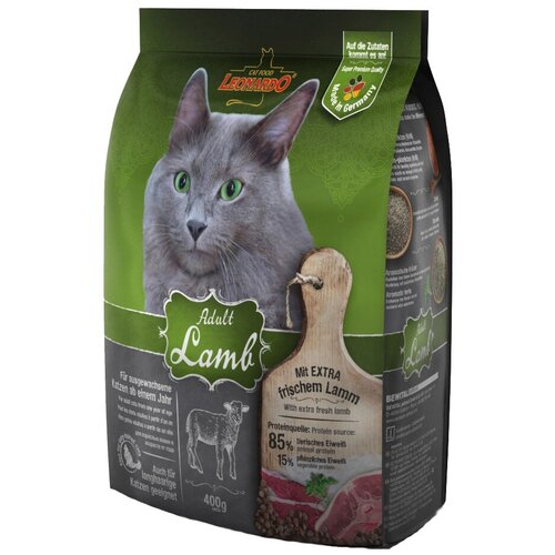 Сухой корм для кошек Leonardo при аллергии, при проблемах с ЖКТ, с ягненком 400 г