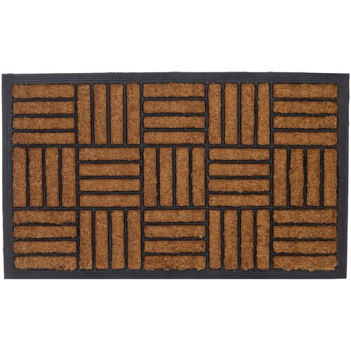 фото Придверный коврик attribute parquet, размер: 0.75х0.45 м, черный/бежевый