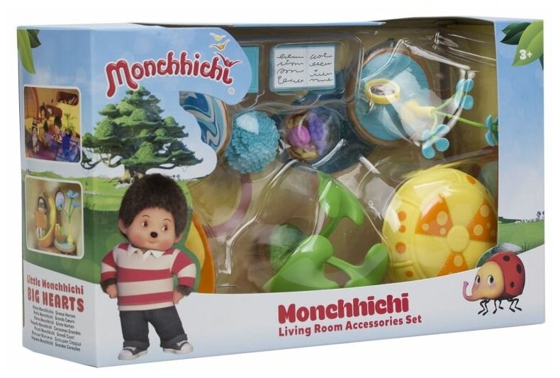 Игровой набор Monchhichi Гостинная комната с голубым ковром - фото №2