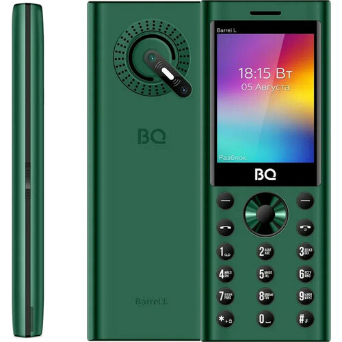 Телефон BQ 2458 Barrel L, 3 SIM, зеленый/черный