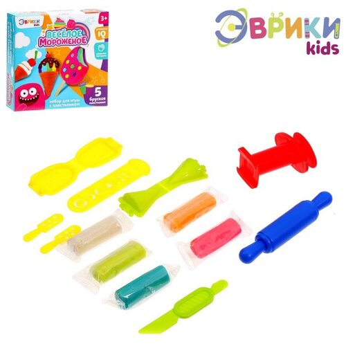 фото Набор для лепки эврики "веселое мороженое", 5 брусков пластилина, аксессуары (3017109)