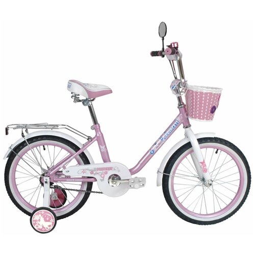 Велосипед детский 16 Black Aqua Princess розово-белый (свет.колеса)