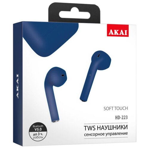 Беспроводные наушники AKAI HD-223, dark blue наушники akai hd 619 red