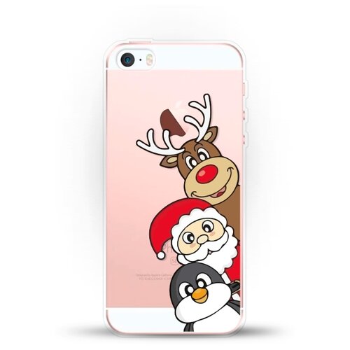 фото Силиконовый чехол новогодний "троица" на apple iphone 5/5s/se andy & paul