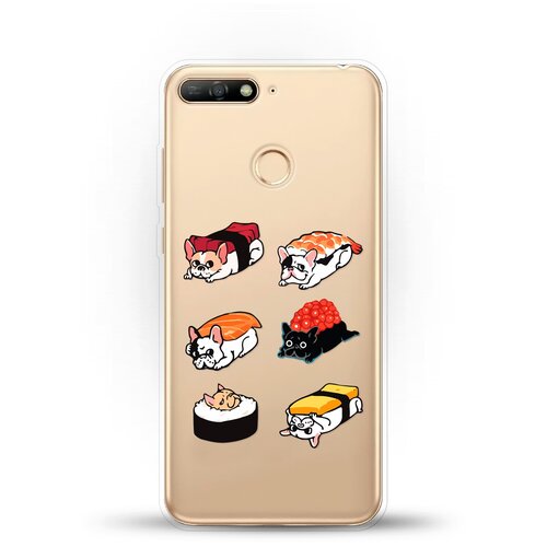 фото Силиконовый чехол суши-собачки на honor 7a pro andy & paul