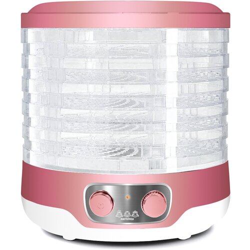 Сушилка для овощей Мастерица EFD-3061 розовый перламутр 6 поддонов 1 поддон дпастилы в подарок 250 Вт D 26 см 348100₽