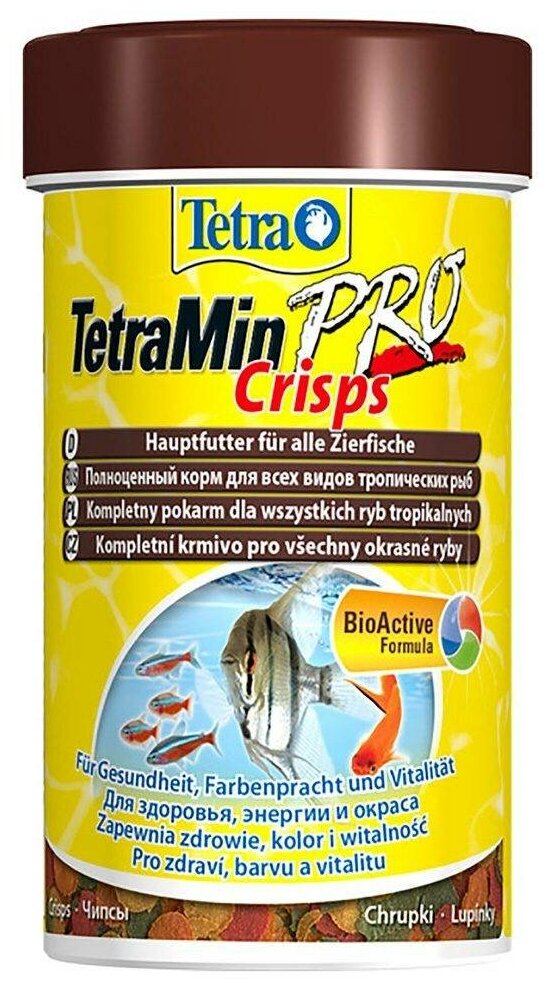 TetraMin Crisps Основной корм для всех видов декоративных рыб 100мл (чипсы) - фотография № 2