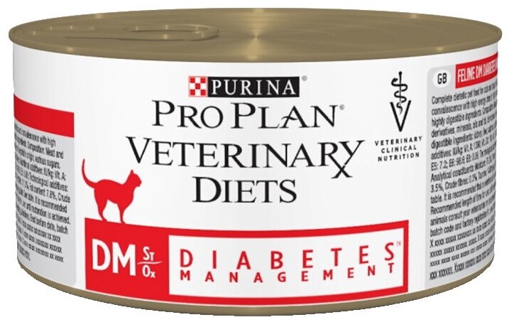 Purina Pro Plan Veterinary Diets DM Консервы для кошек при Диабете 195 гр x 3 шт. - фотография № 3