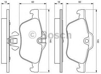 Дисковые тормозные колодки передние Bosch 0986424652 для Mini Cooper, Mini Cooper S (4 шт.)