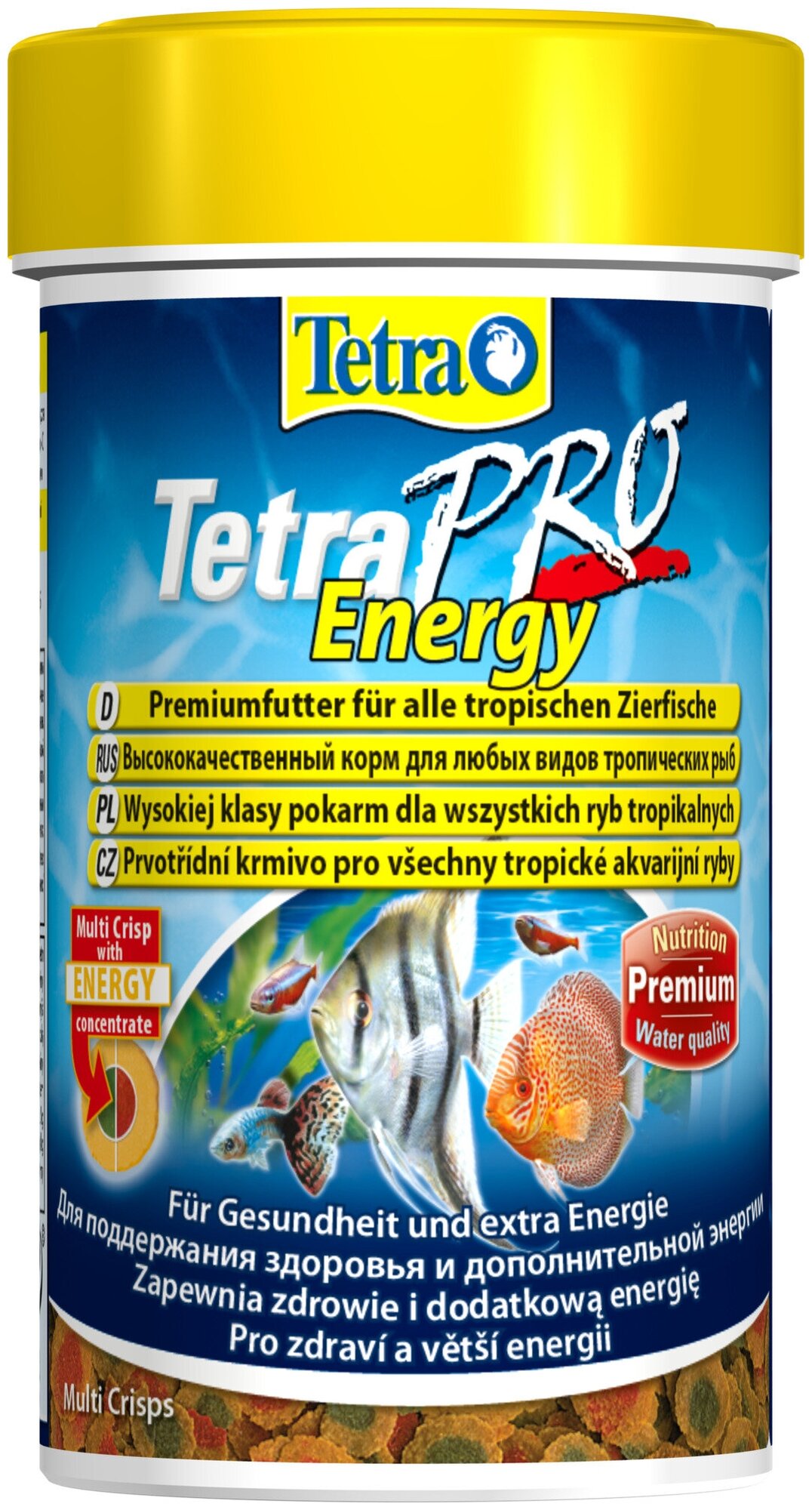 TetraPro Energy Crisps Корм-чипсы для всех видов рыб для дополнительной энергии 100мл - фотография № 1