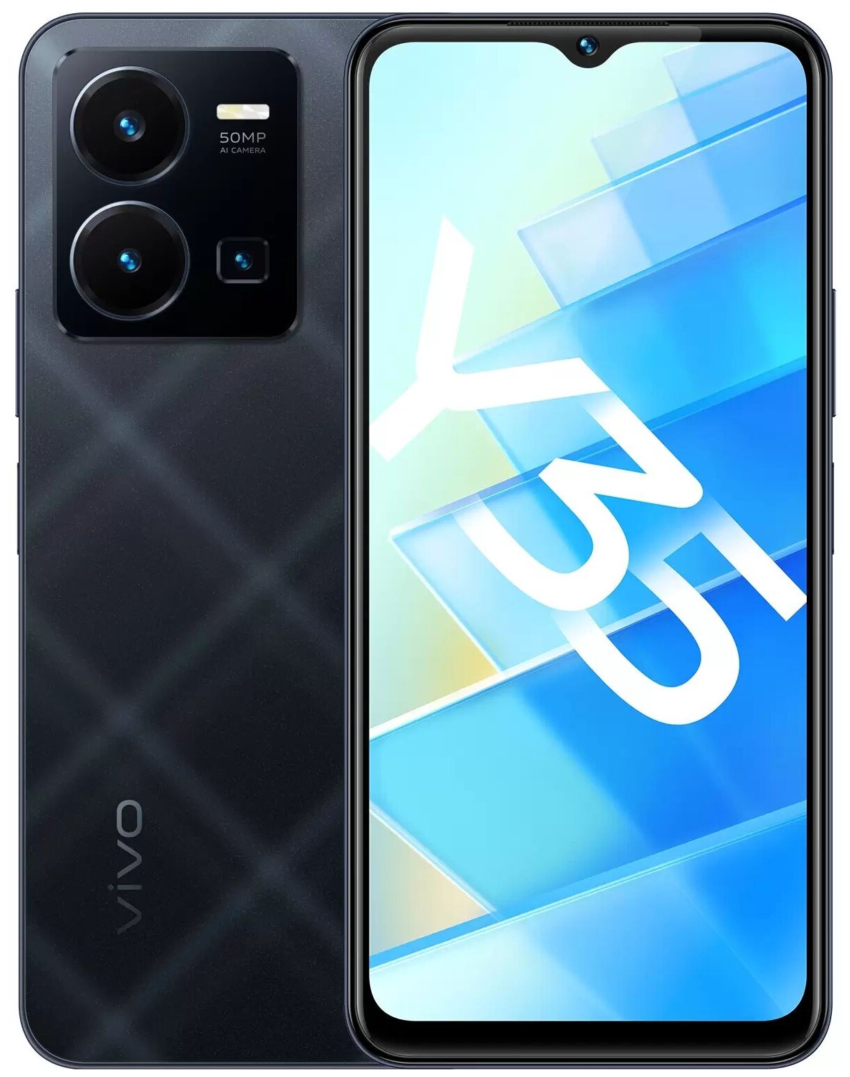 Смартфон vivo Y35 4/64 ГБ Global, Dual nano SIM, Черный агат