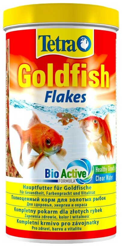 корм Tetra Goldfish Корм в хлопьях для всех видов золотых рыбок 1л, 265гр.