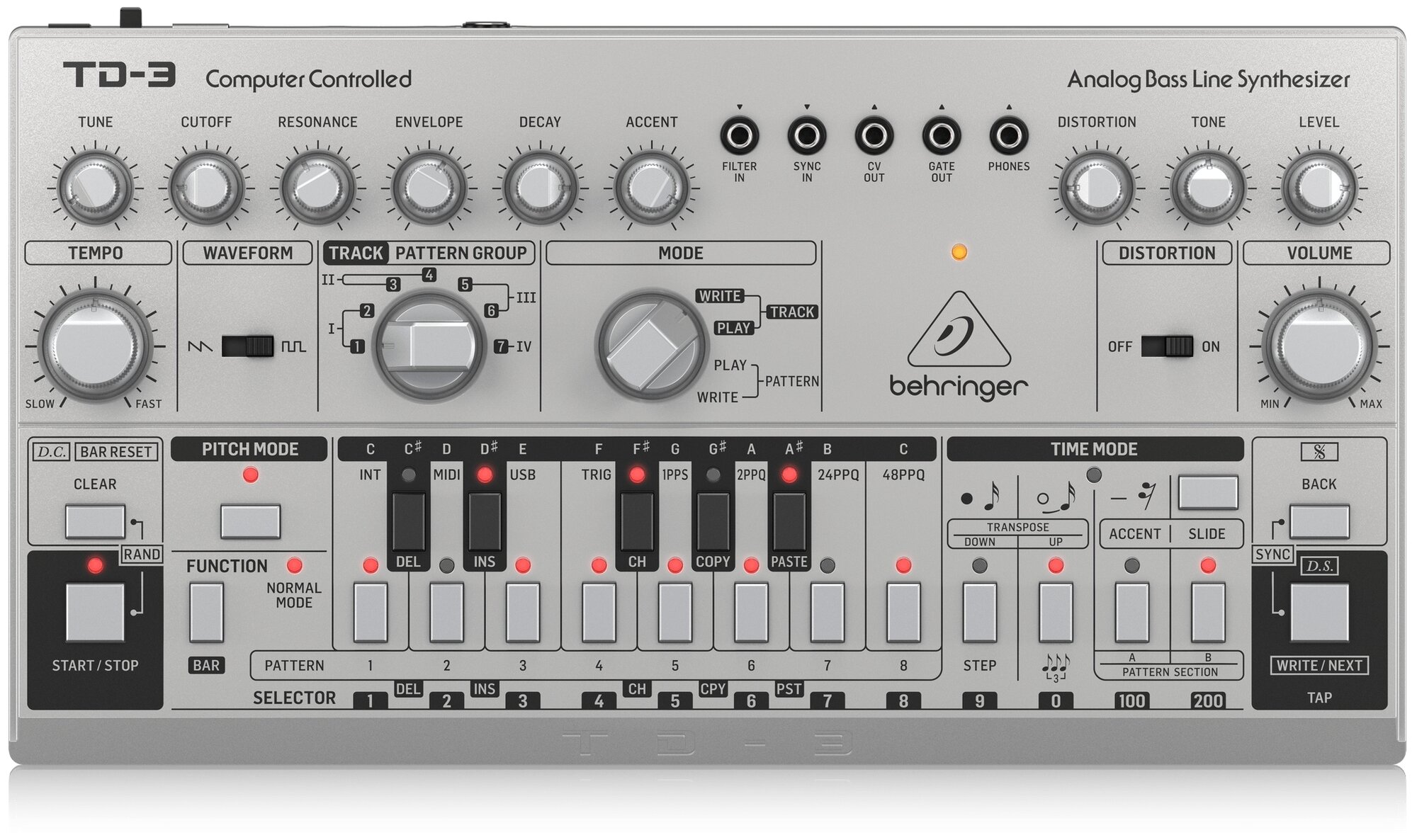 Behringer TD-3-SR басовый синтезатор, цвет серебристый