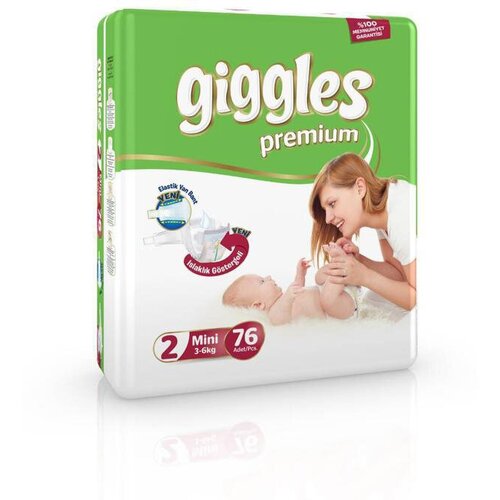 Подгузники Giggles premium Mini (2) 3-6 кг, 76 штук