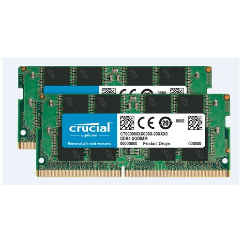 Оперативная память Crucial 32 ГБ (16 ГБ x 2 шт.) DDR4 2666 МГц SODIMM CL19 CT2K16G4SFRA266