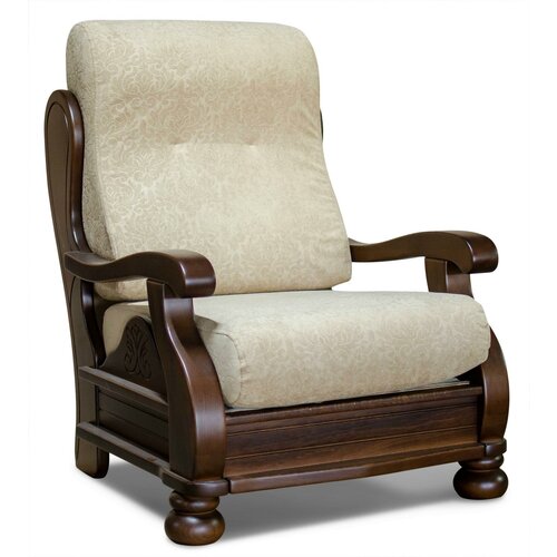 Кресло для отдыха Орегон | Массив бука цвета Орех, ткань Medok 03
