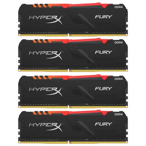 Оперативная память HyperX Fury RGB 64 ГБ 16ГБx4 DDR4 2400 DIMM CL15 HX424C15FB3AK4/64