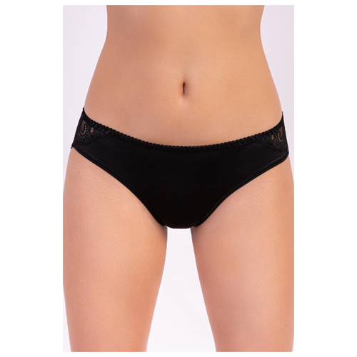 фото Milavitsa трусы слипы со средней посадкой и кружевными вставками classic elegant, размер 106, черный