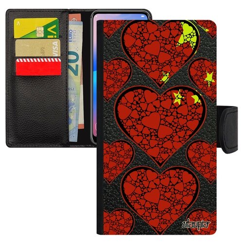 фото Чехол-книжка для мобильного apple iphone 8, "флаг китая с сердцем" государственный патриот utaupia