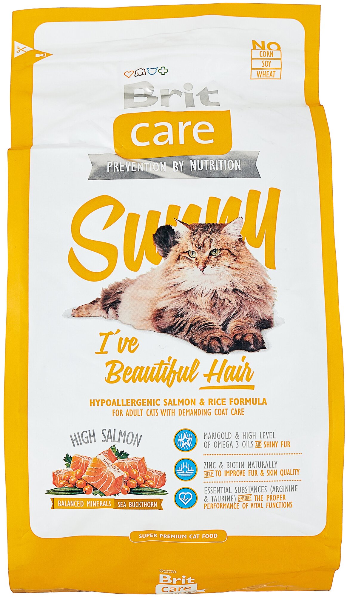 Корм для кошек Brit Care Sunny, с лососем 2000 г