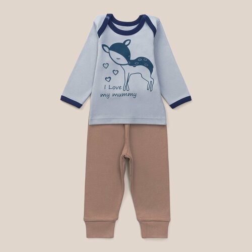 Комплект одежды  Lemive для мальчиков, брюки и футболка, повседневный стиль, размер 26-80, коричневый, серый