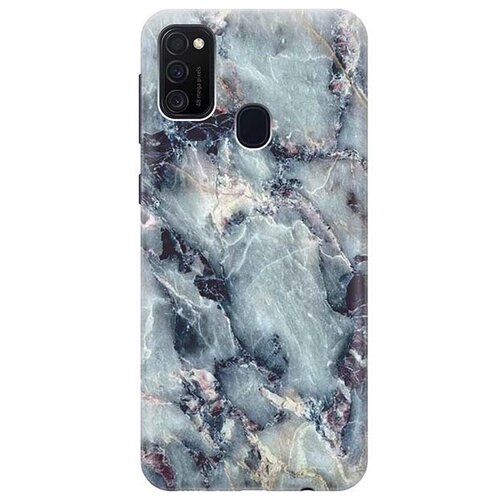 фото Чехол - накладка artcolor для samsung galaxy m21 / m30s с принтом "бледно-синий мрамор" re:pa