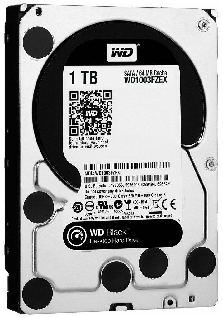 Жесткий диск Western Digital Caviar Black WD1003FZEX 1TB , SATA3, Cache 64MB, 7200rpm {20} OEM (786469)