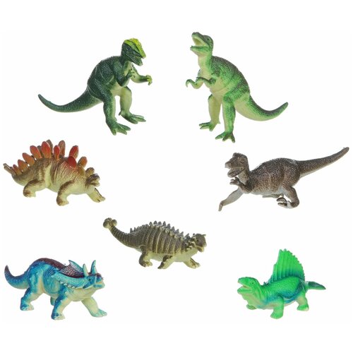 Фигурки BONDIBON Ребятам о зверятах - Динозавры ВВ1616, 7 шт. фигурки bondibon ребятам о зверятах динозавры вв3141 5 шт