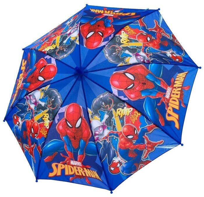 Зонт детский. Человек паук синий 8 спиц d=86 см