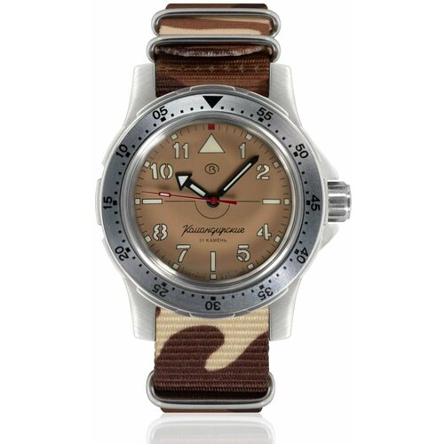 Наручные часы Восток Командирские, коричневый наручные часы командирские автоподзавод 12 18023а серебряный