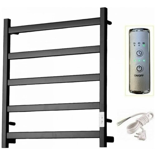 Лофт полотенцесушитель электрический 500х600 мм /5п/, черный матовый (LF50/60BKE)