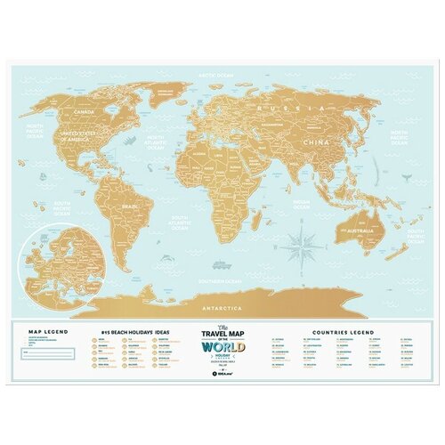 Скретч-карта мира Holiday World Lagoon Travel Map