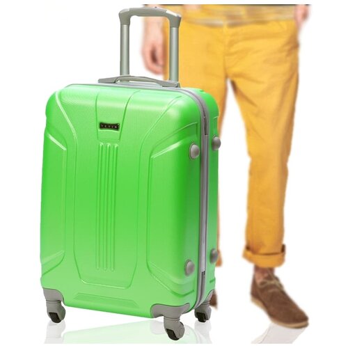 фото Большой чемодан tevin семейный лайм (светло-зеленый) 0043, размер l, 105 л