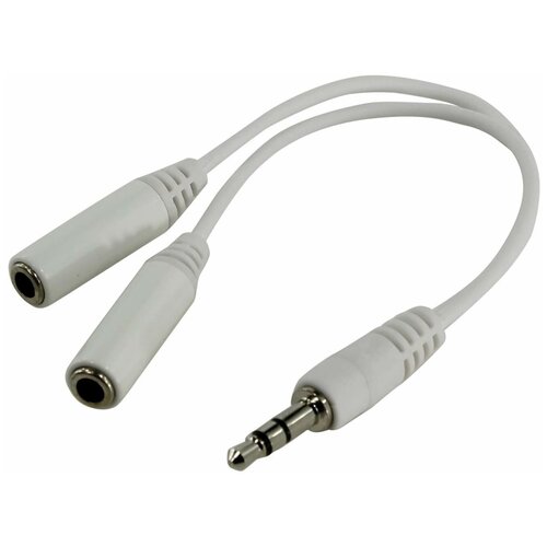 Разветвитель 5bites mini jack 3.5 mm - 2 x mini jack 3.5 mm (AA-3MF2-02), длина 0.15 м, белый