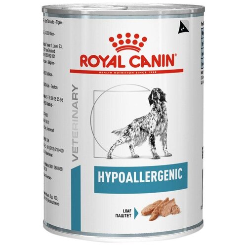 влажный корм для собак royal canin hypoallergenic при аллергии 1 уп х 12 шт х 400 г Влажный корм для собак Royal Canin Hypoallergenic, при аллергии 1 уп. х 1 шт. х 400 г