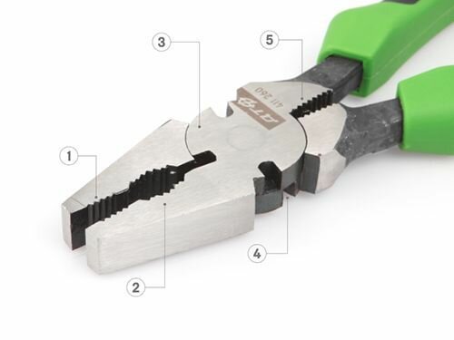 Пассатижи Дело техники комбинированные 411260 светло-зеленый черный серебристый 260