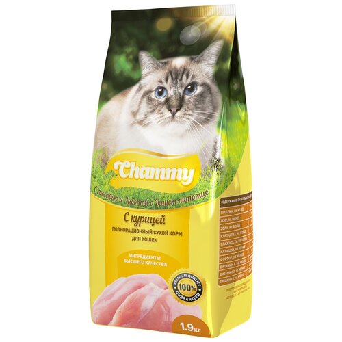 Сухой корм для кошек Chammy с курицей 1.9 кг