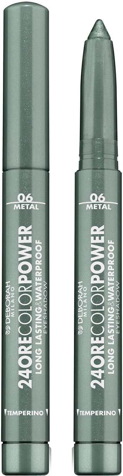 DEBORAH MILANO Тени-карандаш для век стойкие 24 Ore Color Power Eyeshadow, 1,4 г, 06 Золотисто-зеленый