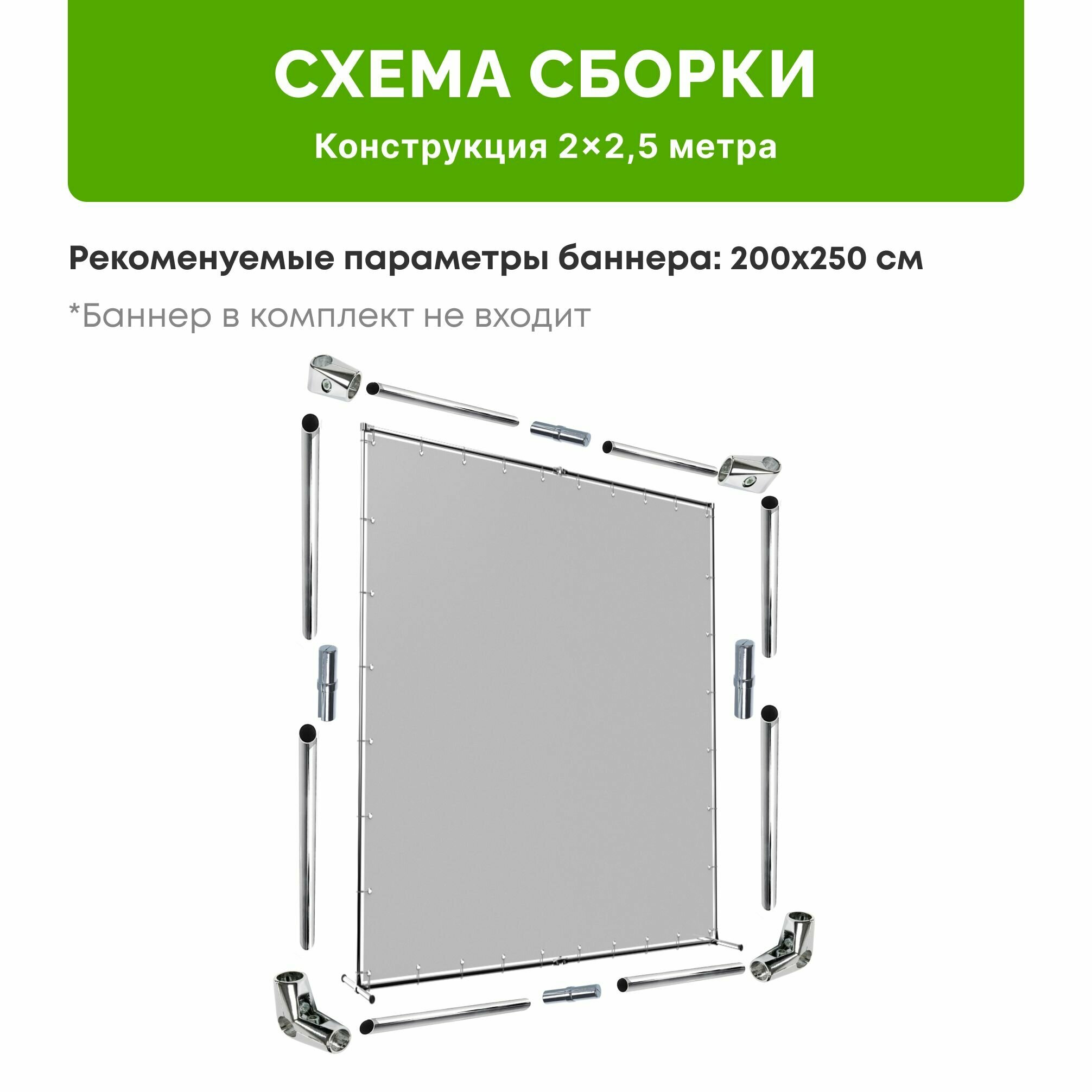 Каркас для фотозоны 2х2,5 м вертикальный / Прес вол конструкция 200х250 см / Press Wall - фотография № 2