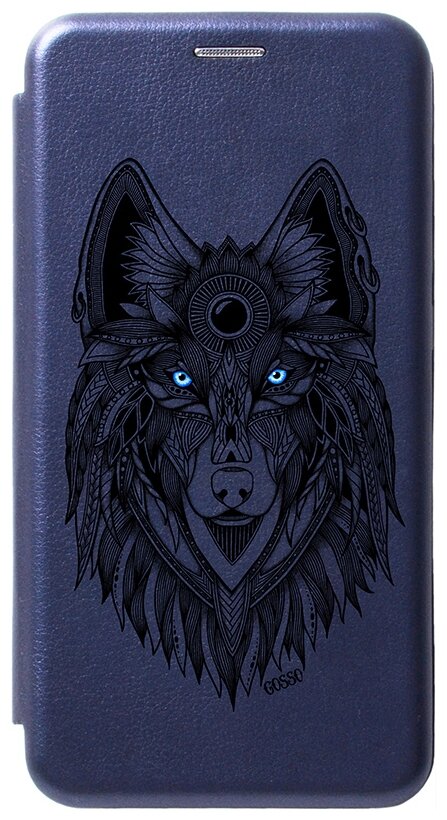 Чехол-книжка Book Art Jack для Samsung Galaxy M51 с принтом "Grand Wolf" синий