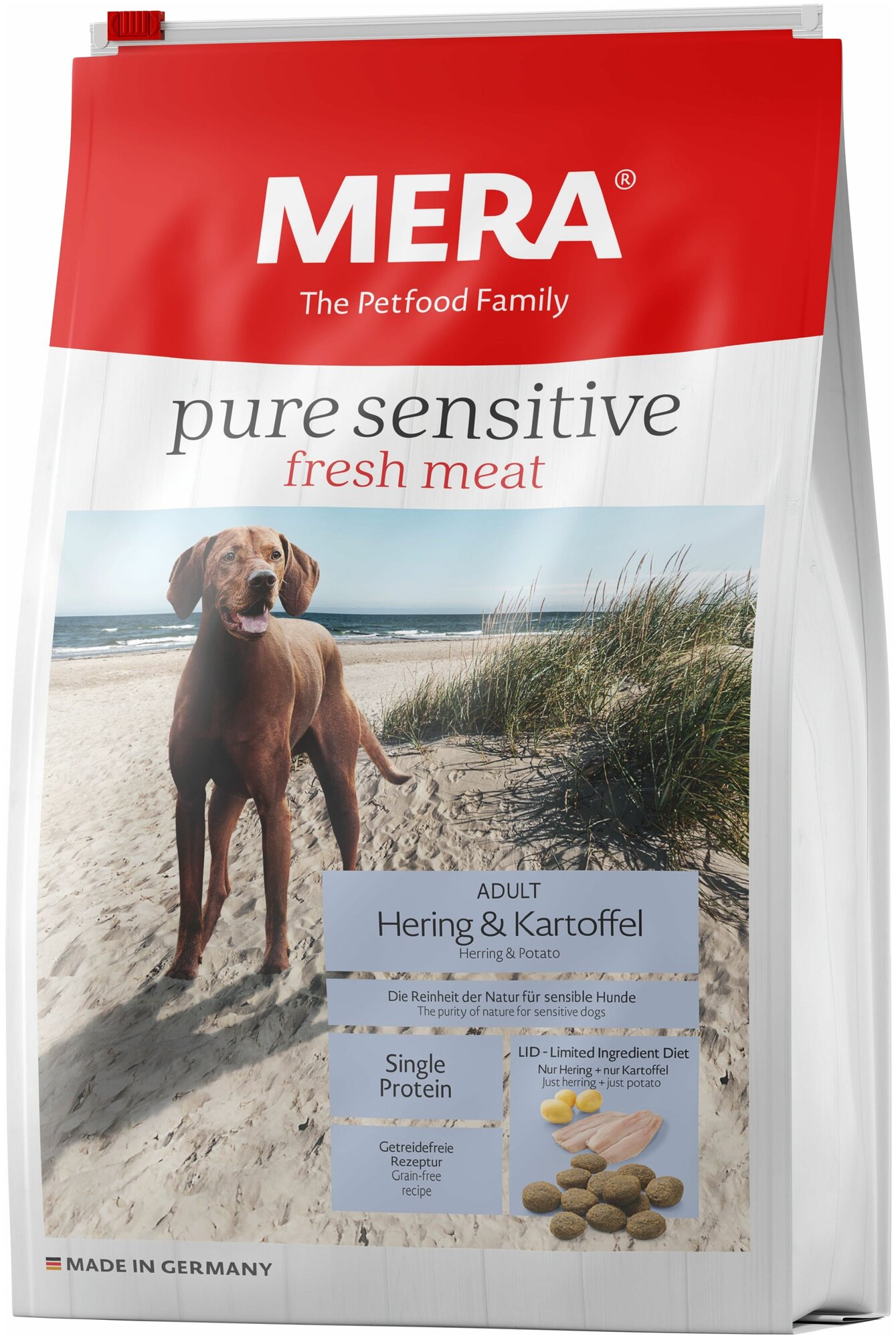 Сухой корм для собак Mera Pure Sensitive Adult Fresh Meat Hering&Kartoffel с сельдью и картофелем 12.5 кг