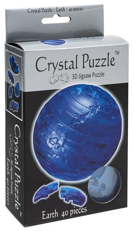 Головоломка 3D Crystal Puzzle Планета земля голубая цвет: синий - фото №2