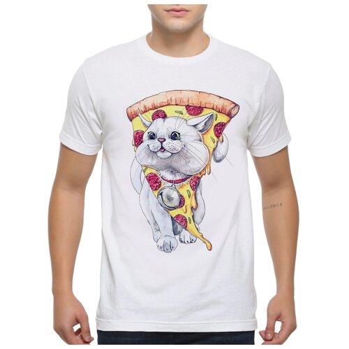 фото Футболка dream shirts пицца - кот мужская 3xl белая
