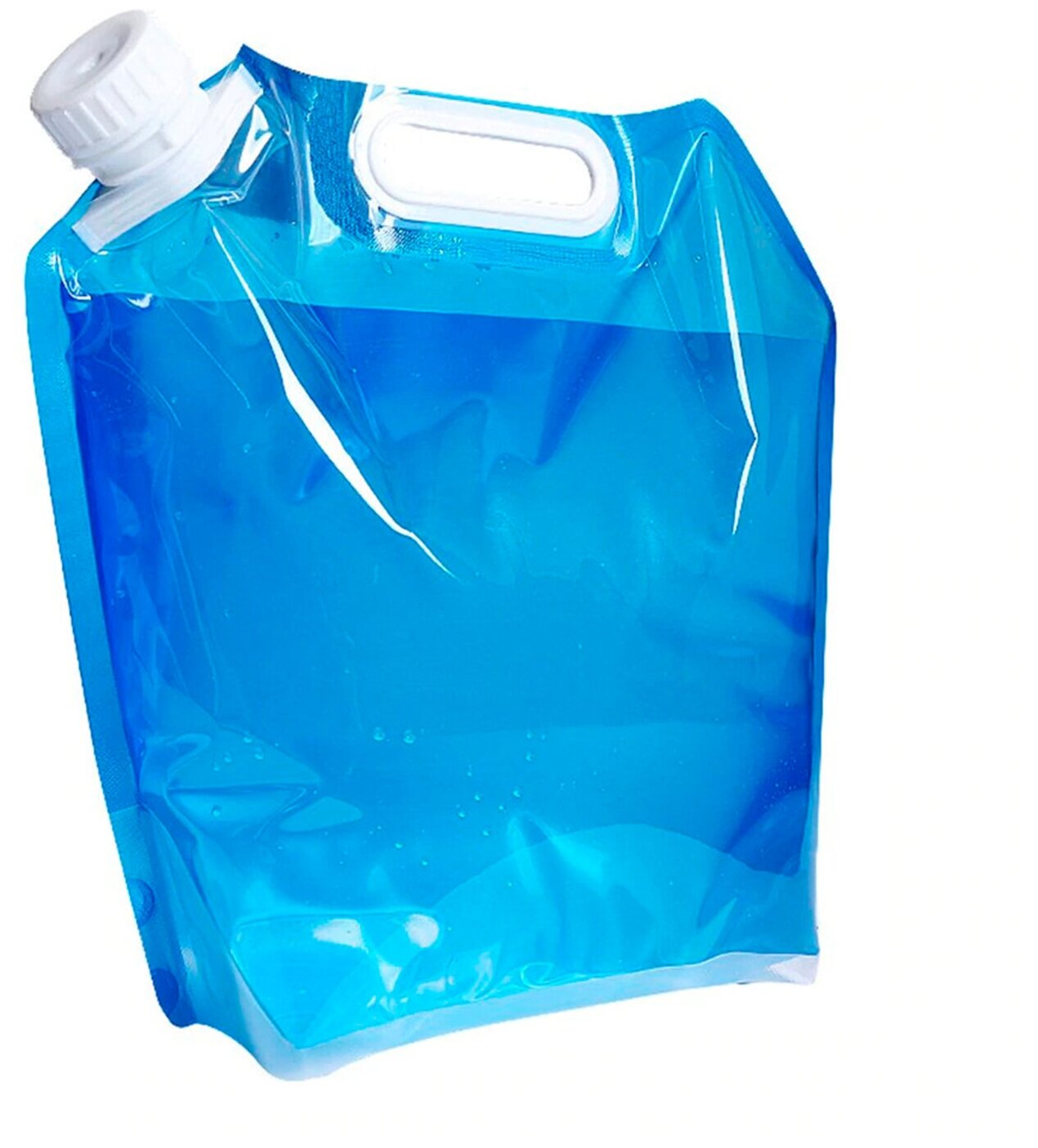 Складная полиэтиленовая канистра для воды, объем 10 литров, цвет голубой, 40,5х38 см - фотография № 1