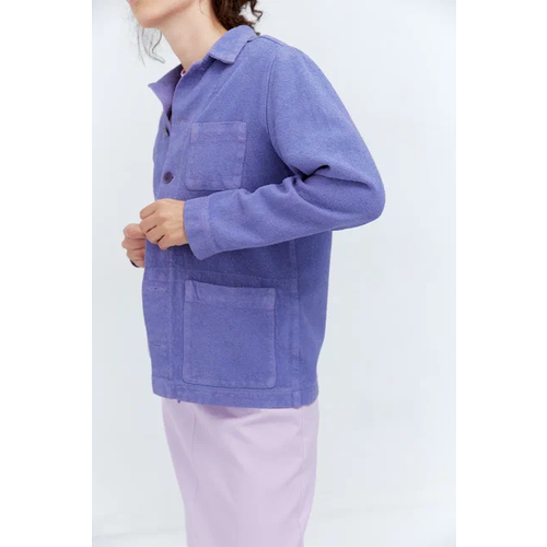  куртка-рубашка УСТА К УСТАМ, демисезон/лето, силуэт прямой, карманы, размер L, фиолетовый