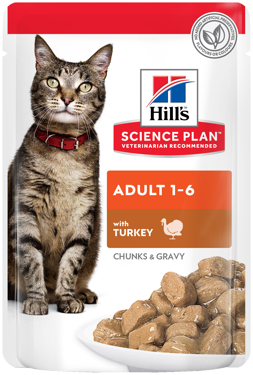 Влажный корм Hill's Science Plan для взрослых кошек для поддержания жизненной энергии и иммунитета, пауч с индейкой в соусе, 12шт х 85г - фотография № 2