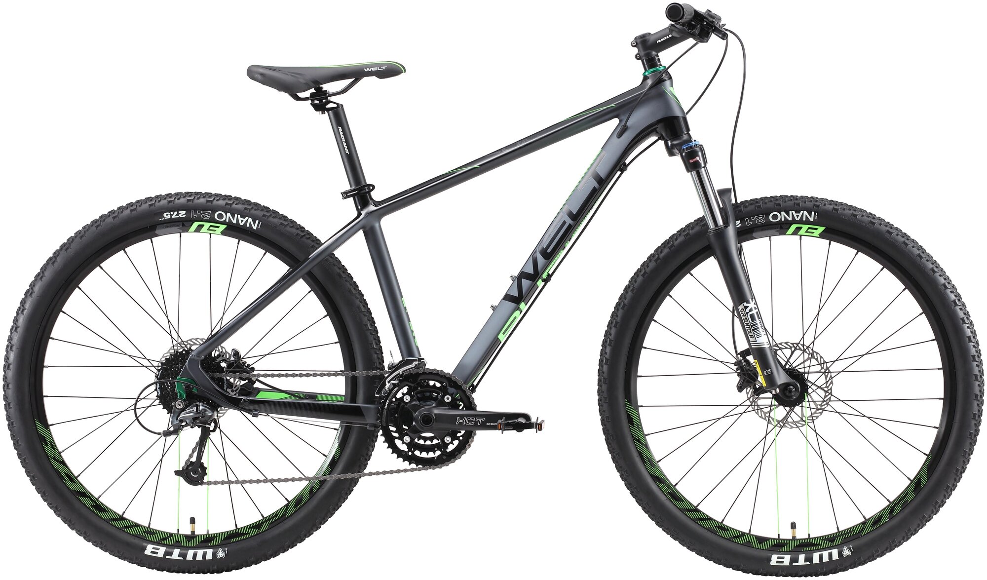 Горный (MTB) велосипед Welt Rubicon 3.0 29 (2019) matt grey/green 20" (требует финальной сборки)