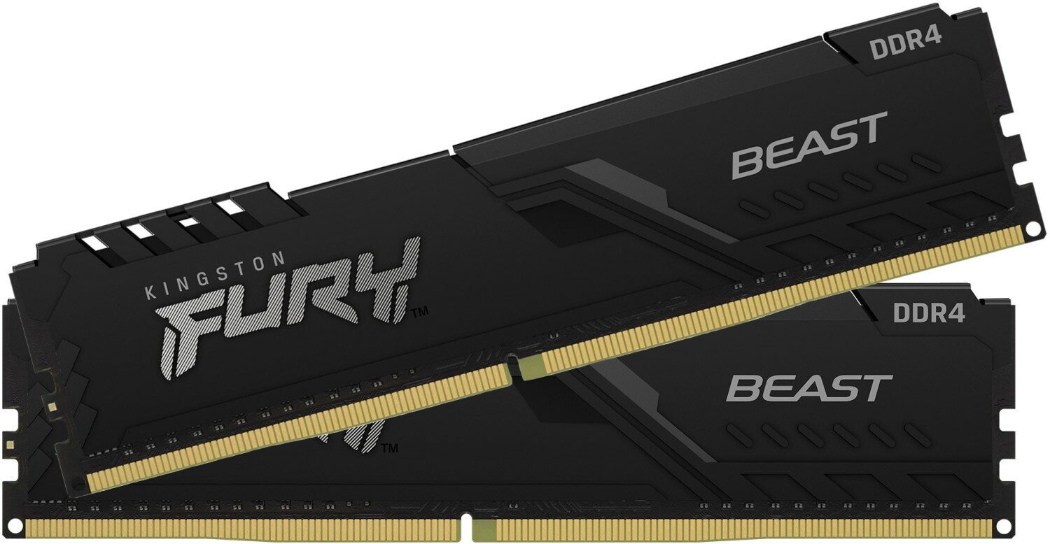 Память оперативная Kingston 16GB 3200MHz DDR4 CL16 Dimm (Kit of 2) Fury Beast Black KF432C16BBK2/16 .